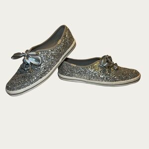 Kate Spade for Keds Silver Glitter Sneakers‎ Women’s Size 7
